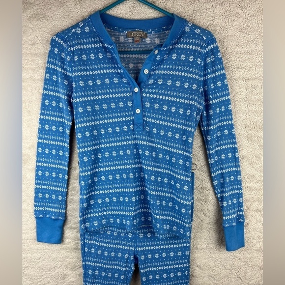 J. CREW Re-Imagined Fair Isle Thermal Set Top & Bottom Size XXS - Picture 1 of 16